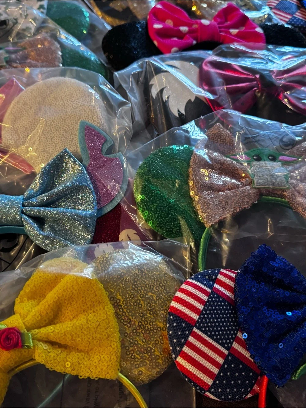 New! Bulk Lot of 15 New-High Quality-Minnie Ear Headbands-Wholesale Pricing